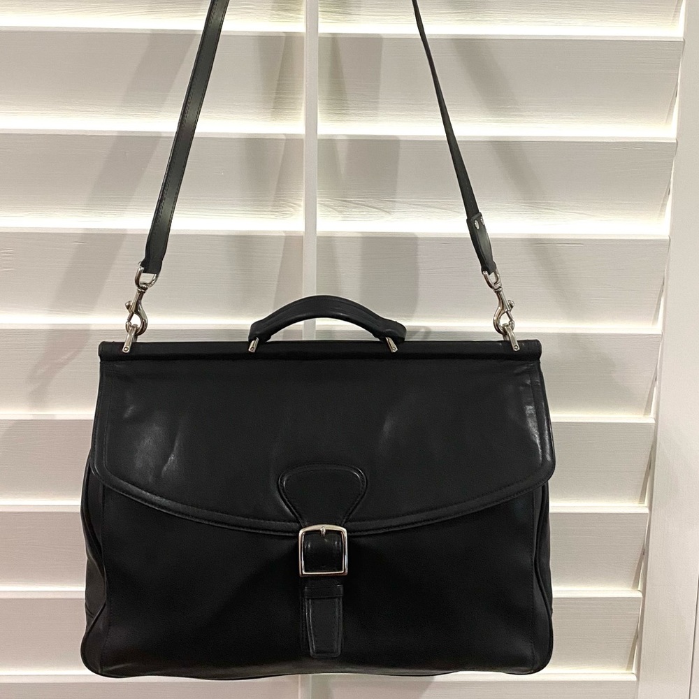 COACH Laptop/Briefcase Black Leather Bag.